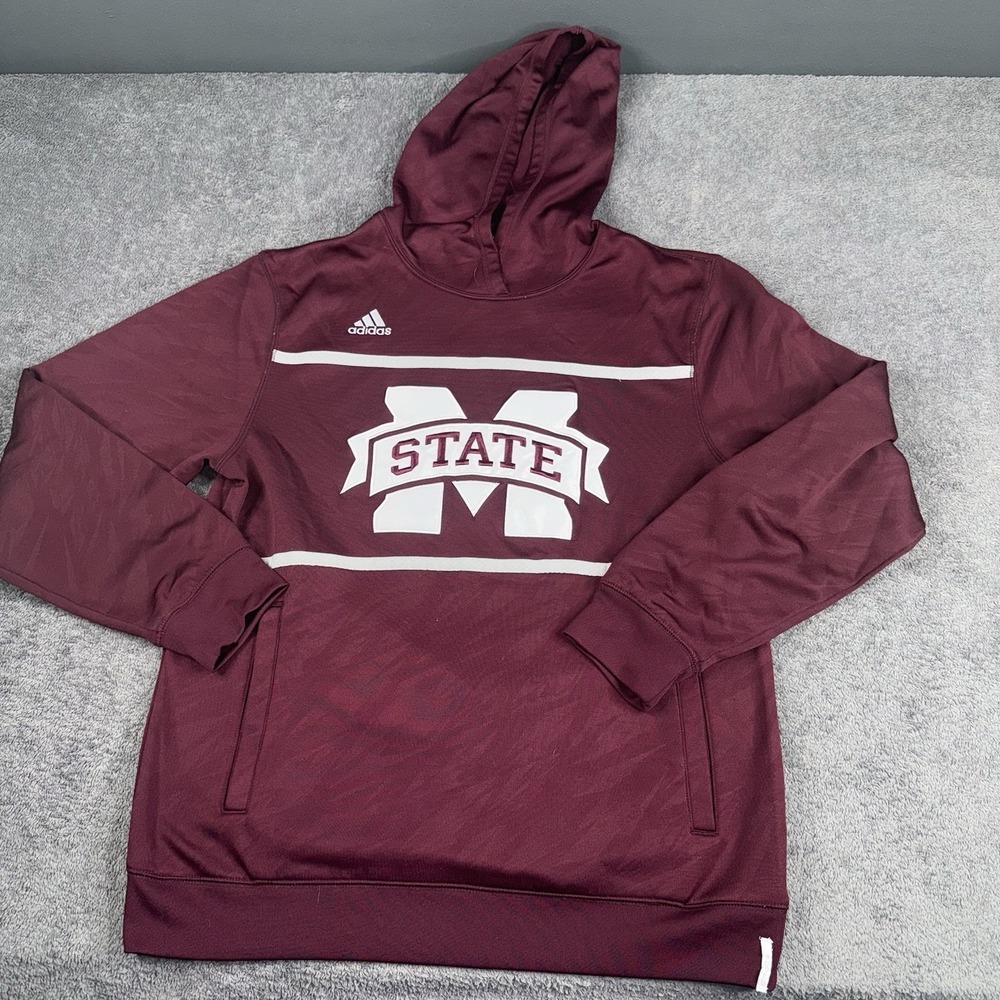 Adidas Mississippi State Bulldogs Climalite Pullover Hoodie Maroon Men's Medium